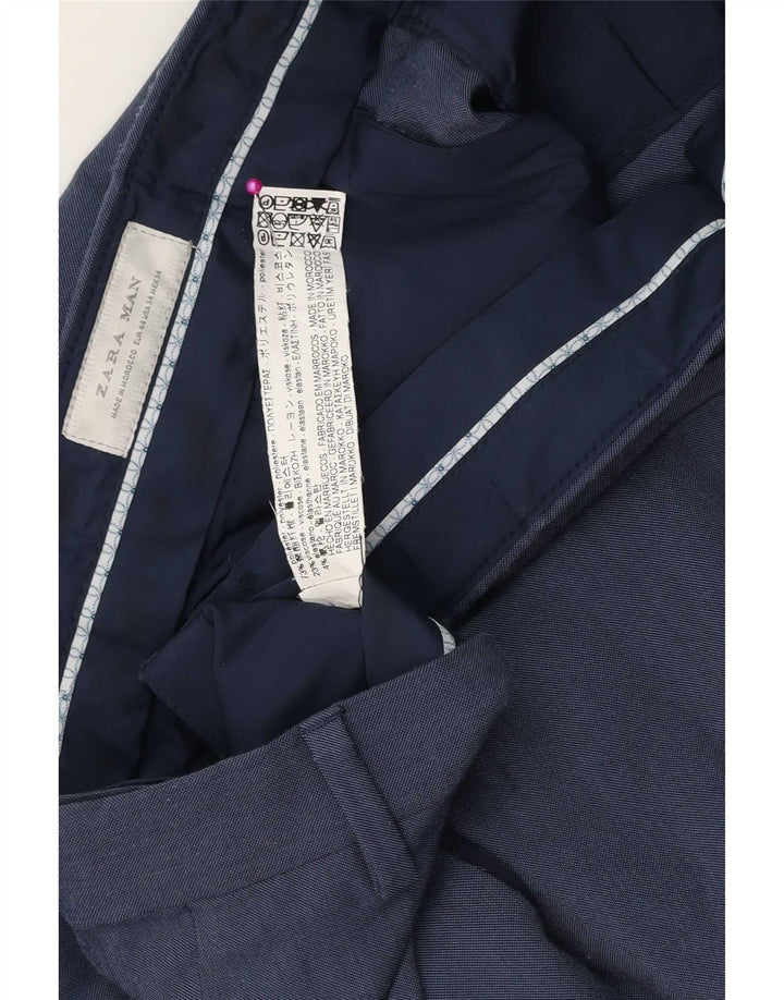 Pantaloni chino slim da uomo Zara EU 44 Large W34 L31 poliestere blu