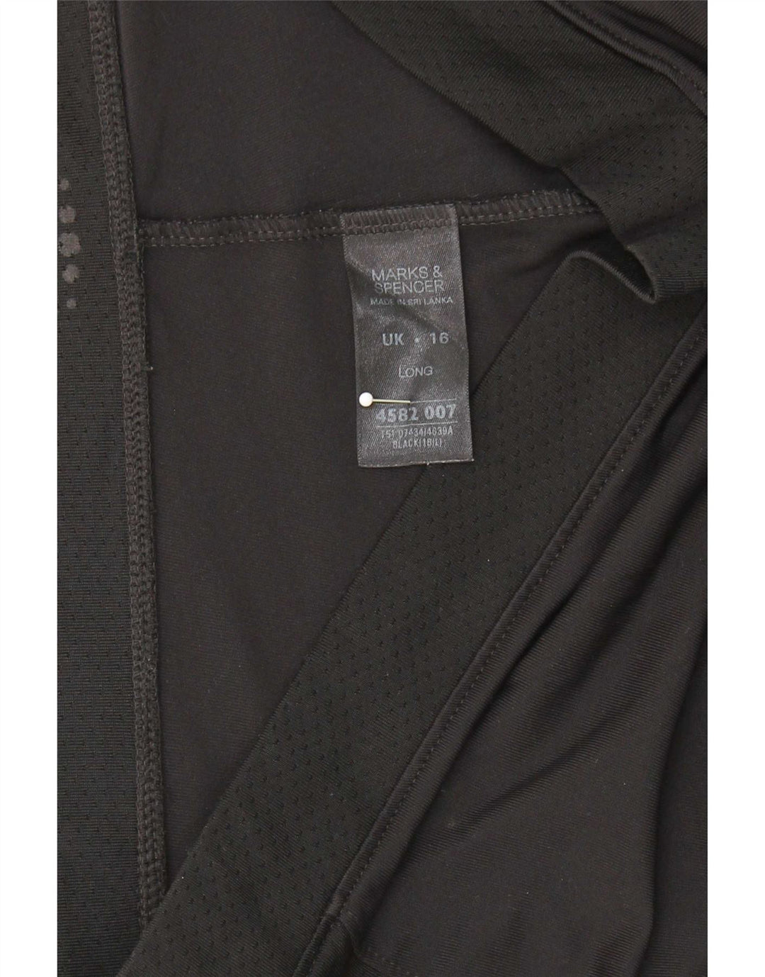 Pantaloni da tuta da donna Marks & Spencer UK 16 Large Nero Poliestere