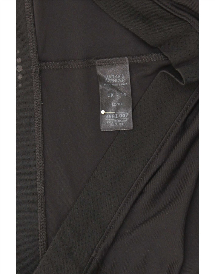 Pantaloni da tuta da donna Marks & Spencer UK 16 Large Nero Poliestere