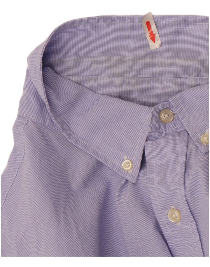 Camicia a maniche corte da uomo Chaps 2XL cotone pied de poule viola