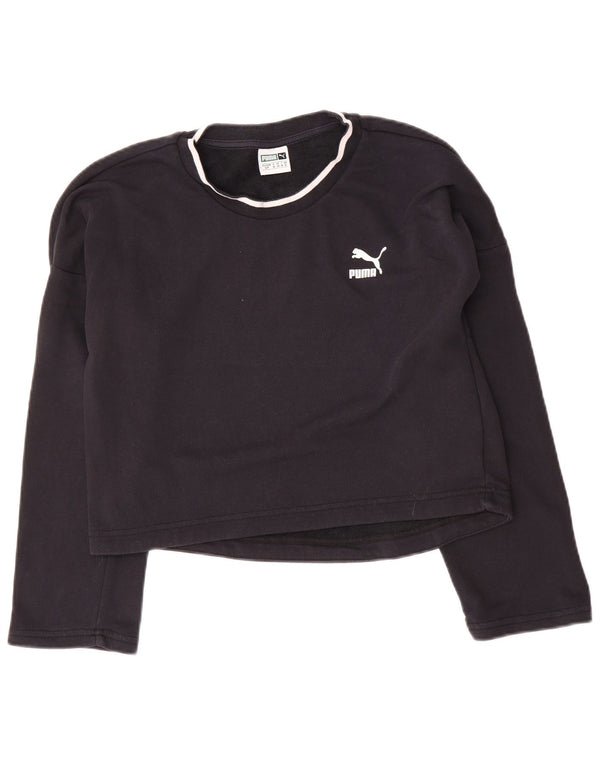 Felpa da donna con grafica corta oversize Puma da donna UK 10 piccola nera