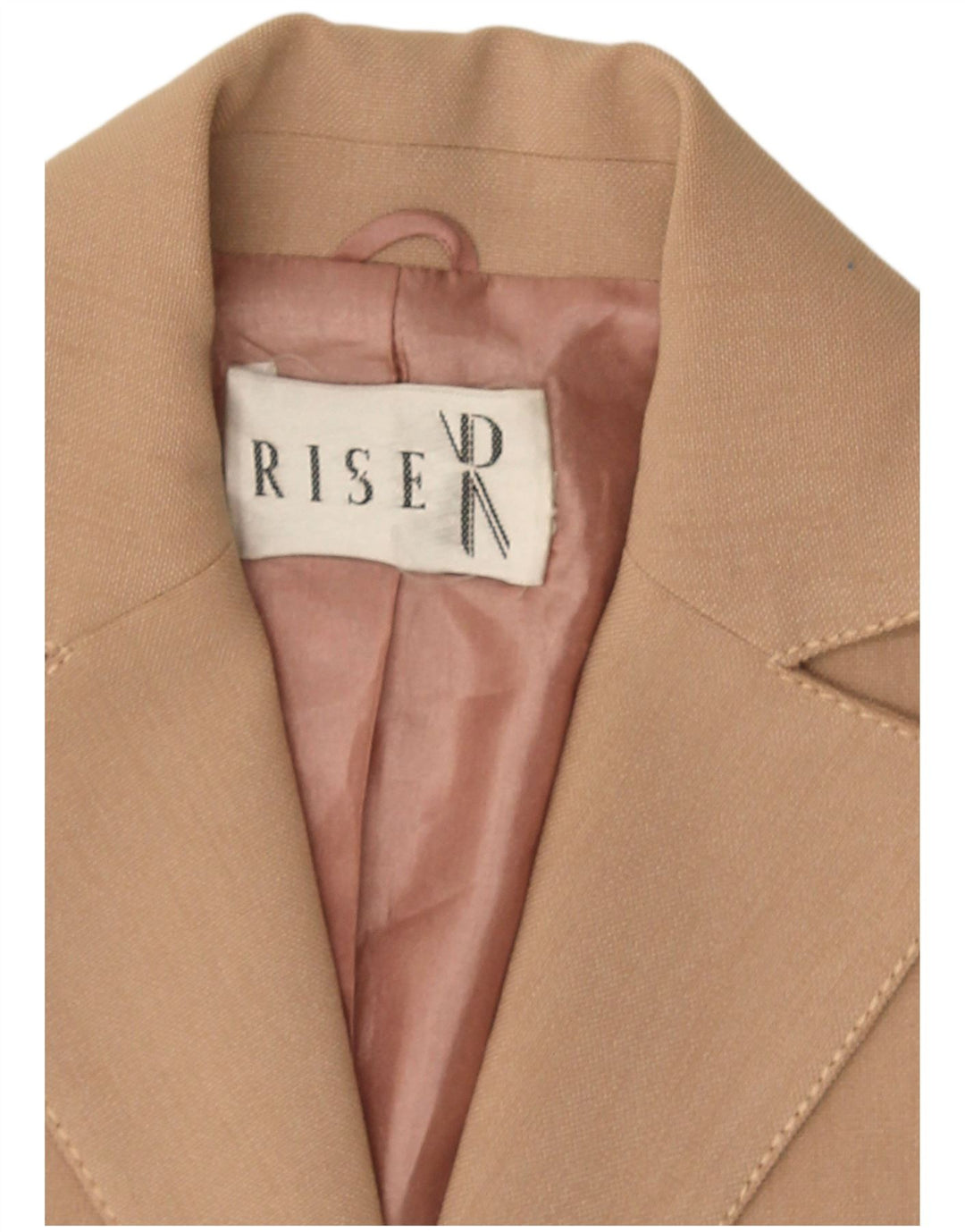 Giacca blazer vintage da donna a 2 bottoni UK 8 piccola beige
