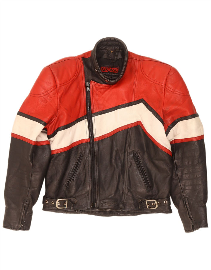 Giacca da pilota da uomo Sportex IT 44 XS in pelle nera color block