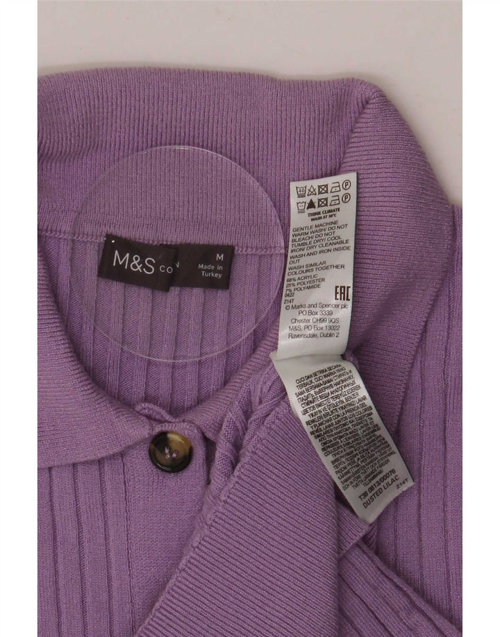 Maglione cardigan a maniche corte da donna Marks & Spencer UK 14 Viola medio