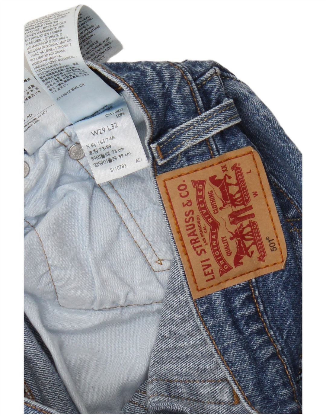 Levi's Uomo 501 Jeans dritti W29 L32 Cotone Blu