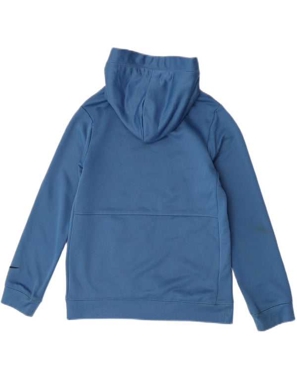 Felpa con cappuccio grafica Nike da ragazzo, 10-11 anni, blu medio, poliestere sportivo