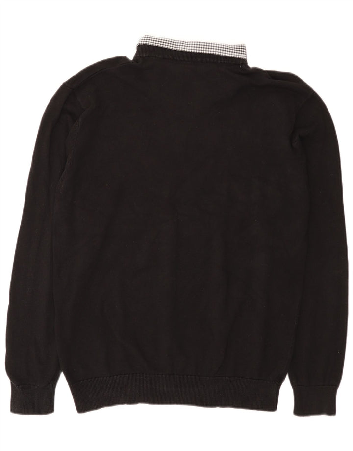 Maglione da uomo con scollo a V Pierre Cardin grande cotone nero