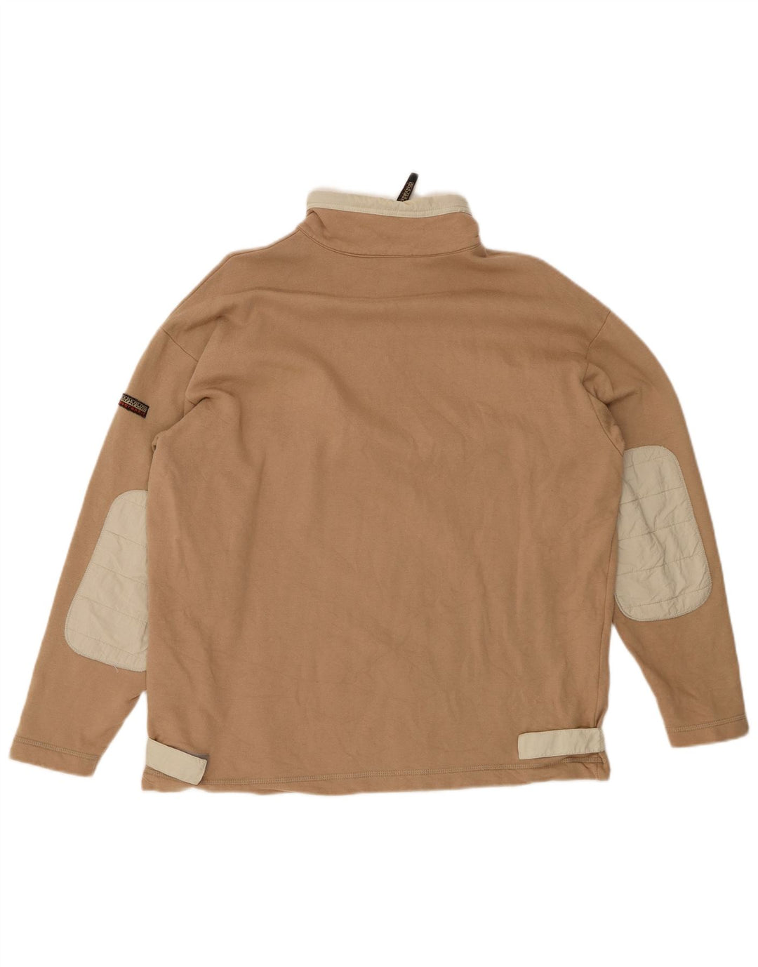 NAPAPIJRI Felpa con collo con zip grafica da uomo Maglione in cotone beige medio