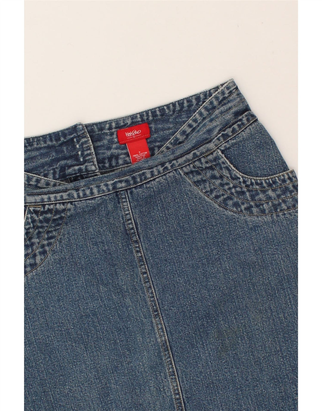 MOSSIMO Womens Denim Skirt US 7 Medium W32  Blue Cotton Vintage Mossimo and Second-Hand Mossimo from Messina Hembry 