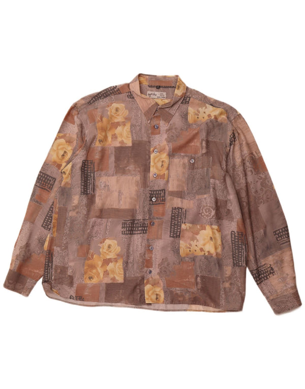 Angelo Litrico Camicia Uomo Tg 45/46 2XL Viscosa Patchwork Multicolore