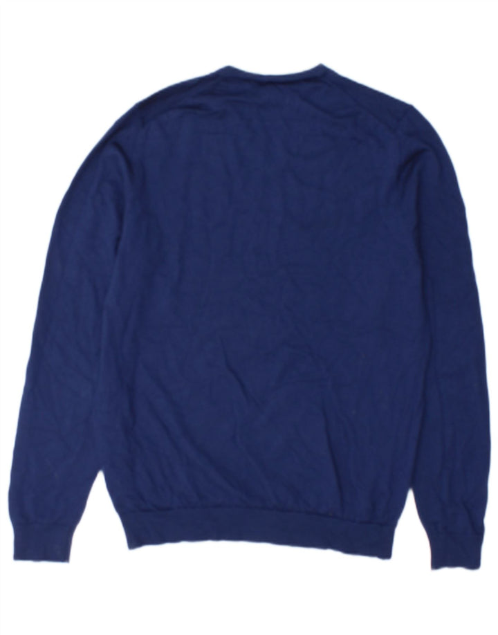 Maglione da uomo con scollo a V Marks & Spencer in lana blu navy media
