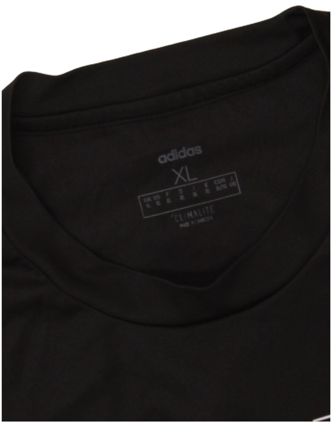 ADIDAS Mens Climalite Graphic T-Shirt Top XL Black Polyester