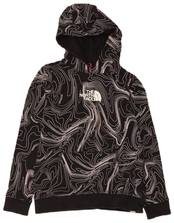Felpa con cappuccio The North Face da bambino con motivo astratto, 11-12 anni, grande, nera