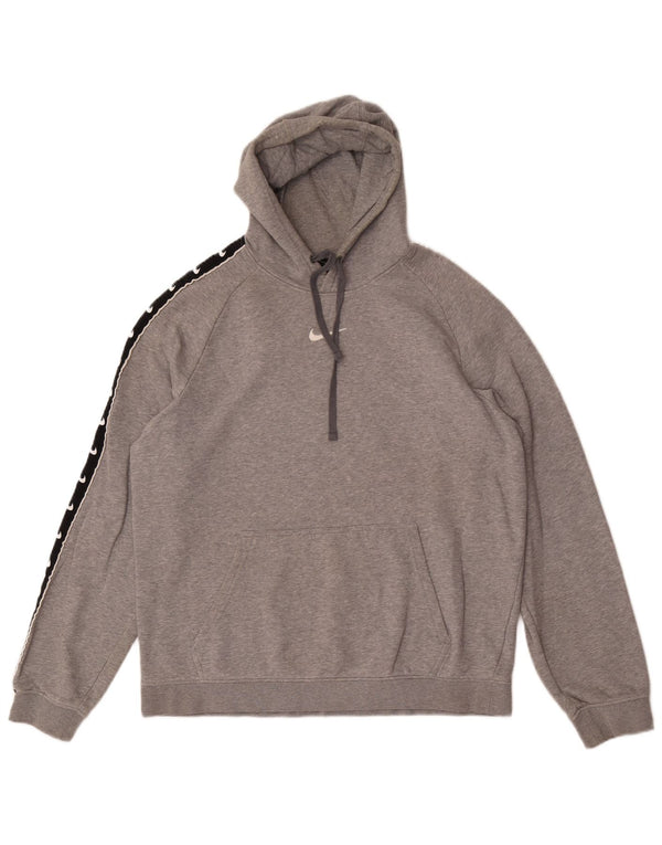 Felpa con cappuccio grafica da uomo Nike Large in cotone color block grigio