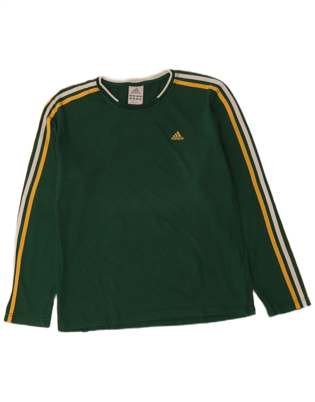 Top ADIDAS da uomo a manica lunga UK 40/42 cotone verde medio