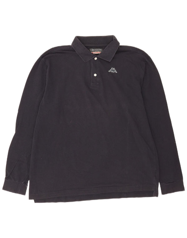 Polo Kappa da uomo a maniche lunghe XL in cotone blu navy