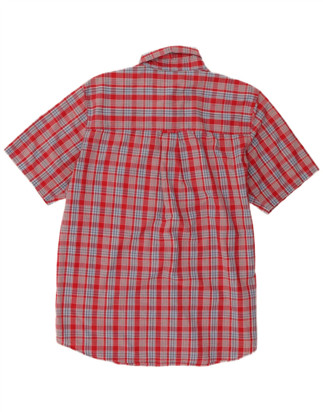 Camicia a maniche corte da uomo Chaps in cotone a quadri rosso medio
