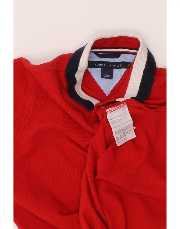 TOMMY HILFIGER Polo grafica per ragazzi 6-7 anni in cotone rosso