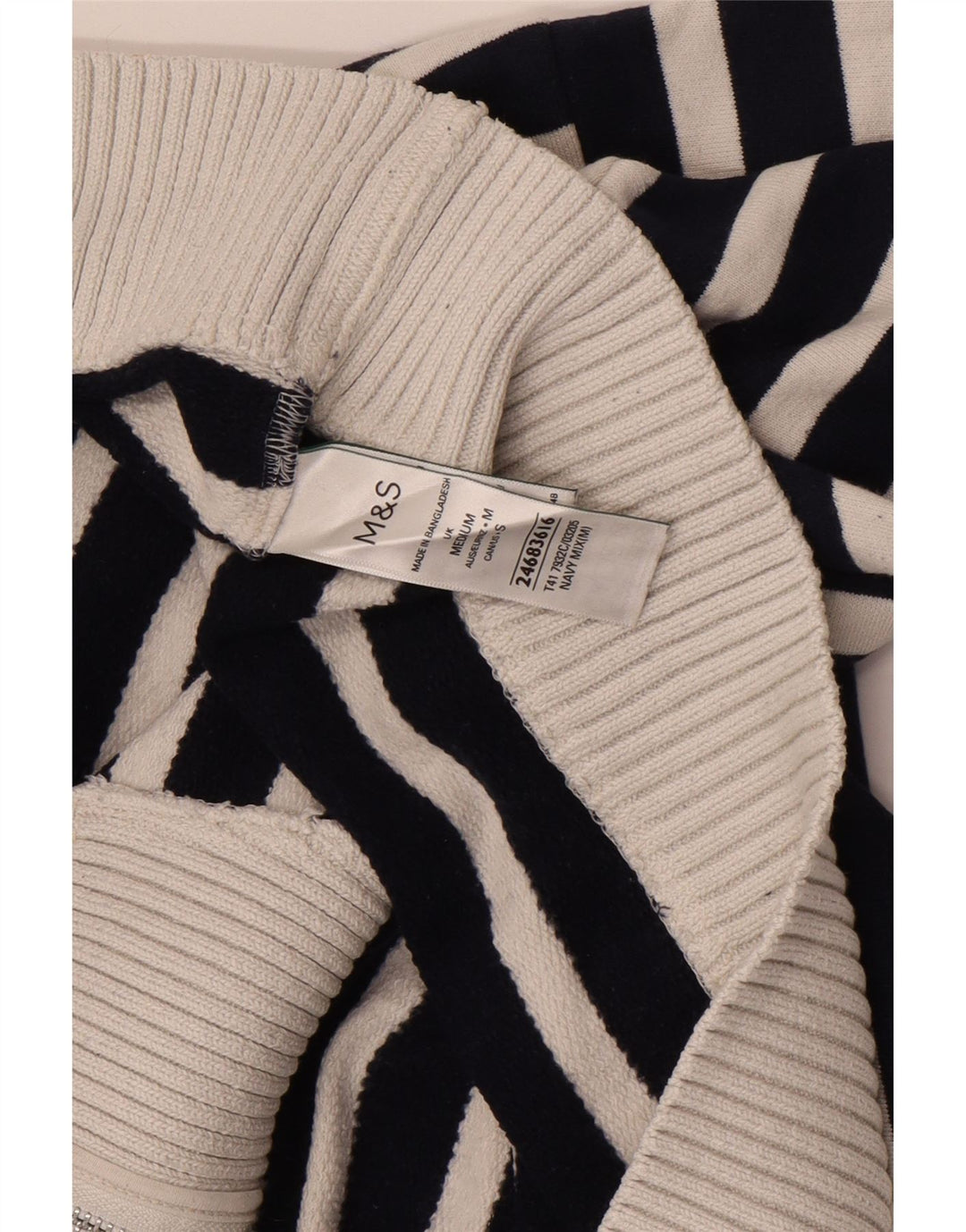 Maglione da donna Marks & Spencer con zip e collo UK 14 medio blu navy