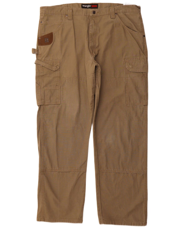 Pantaloni cargo dritti da uomo WRANGLER W40 L32 cotone beige