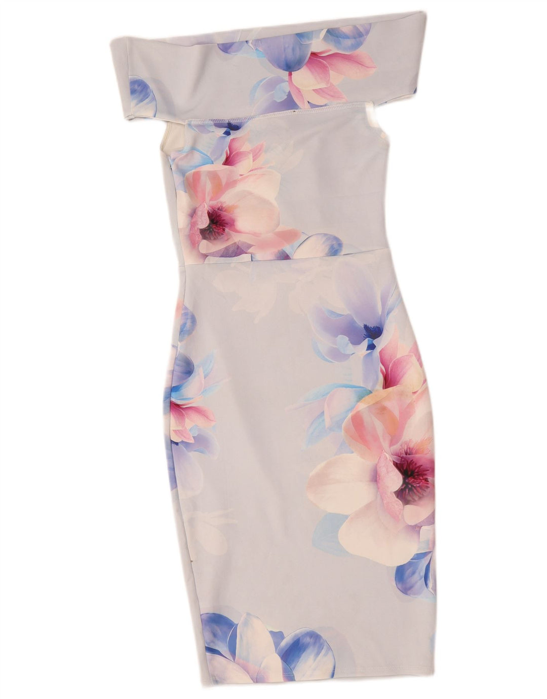 Abito da donna con spalle scoperte Lipsy UK 8 Piccolo poliestere floreale blu