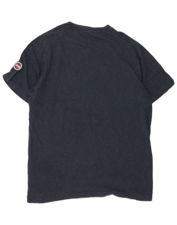 T-shirt Colmar da uomo con vestibilità regolare, top in cotone mélange blu navy medio