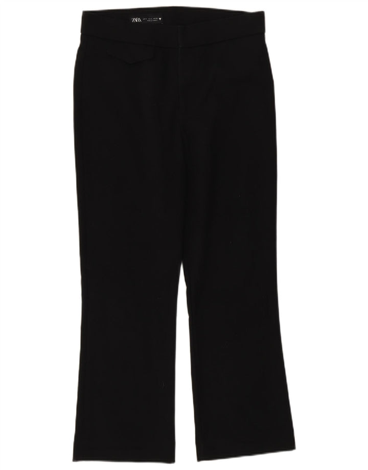 Pantaloni da abito Bootcut da donna Zara UK 10 piccoli in cotone nero