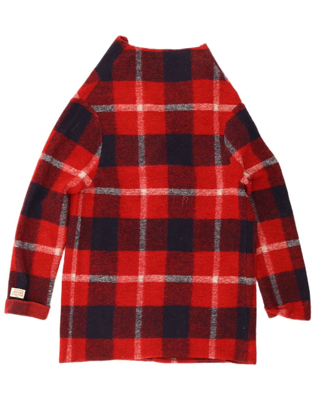 Maglione cardigan lungo da donna Woolrich UK 10 piccolo plaid rosso in lana
