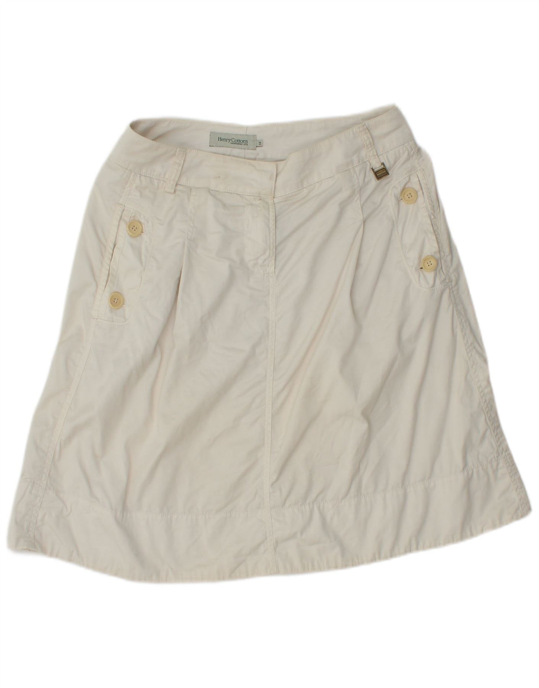 HENRY COTTONS Gonna a trapezio da donna IT 44 media W30 Cotone bianco