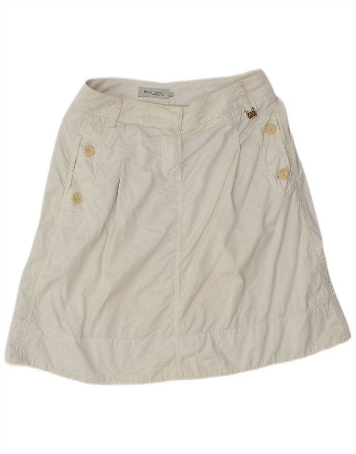 HENRY COTTONS Gonna a trapezio da donna IT 44 media W30 Cotone bianco