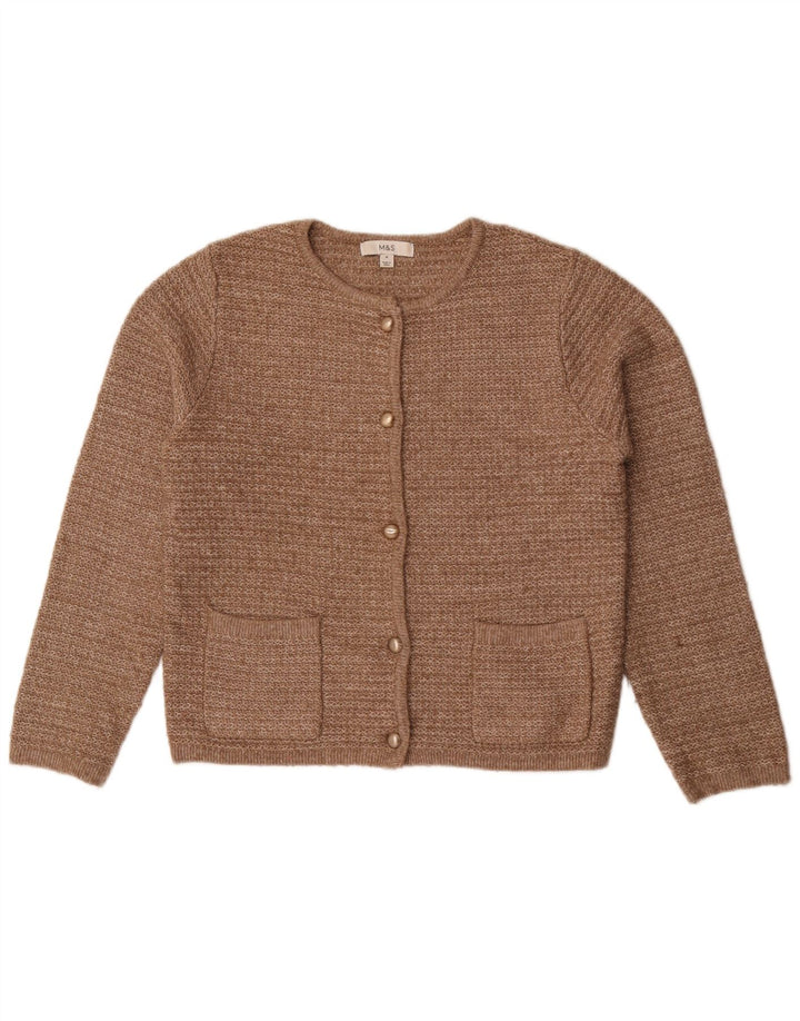 Maglione cardigan da donna Marks & Spencer UK 14 Poliestere marrone medio