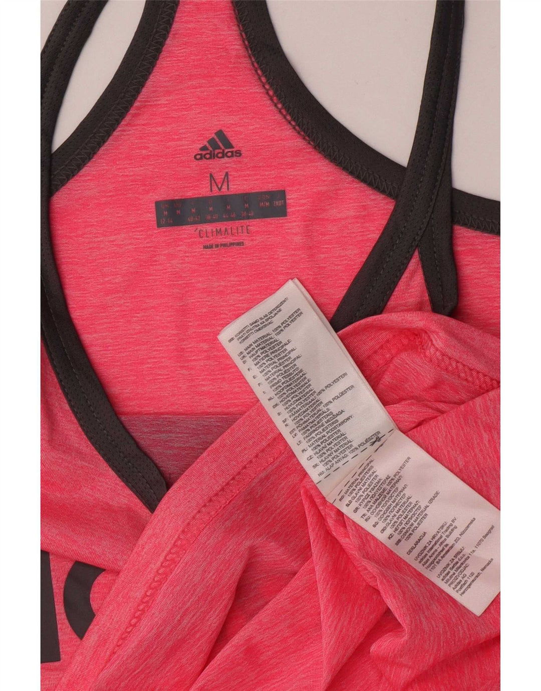 Canottiera grafica Adidas Climacool da donna UK 12/14 Poliestere rosa medio