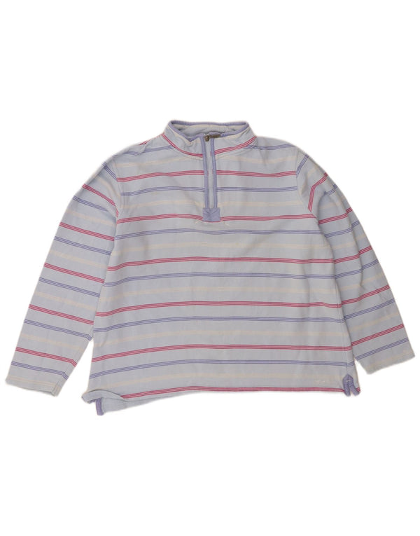 WEIRD FISH Womens Oversized Sweatshirt Jumper UK 16 Large Blue Striped