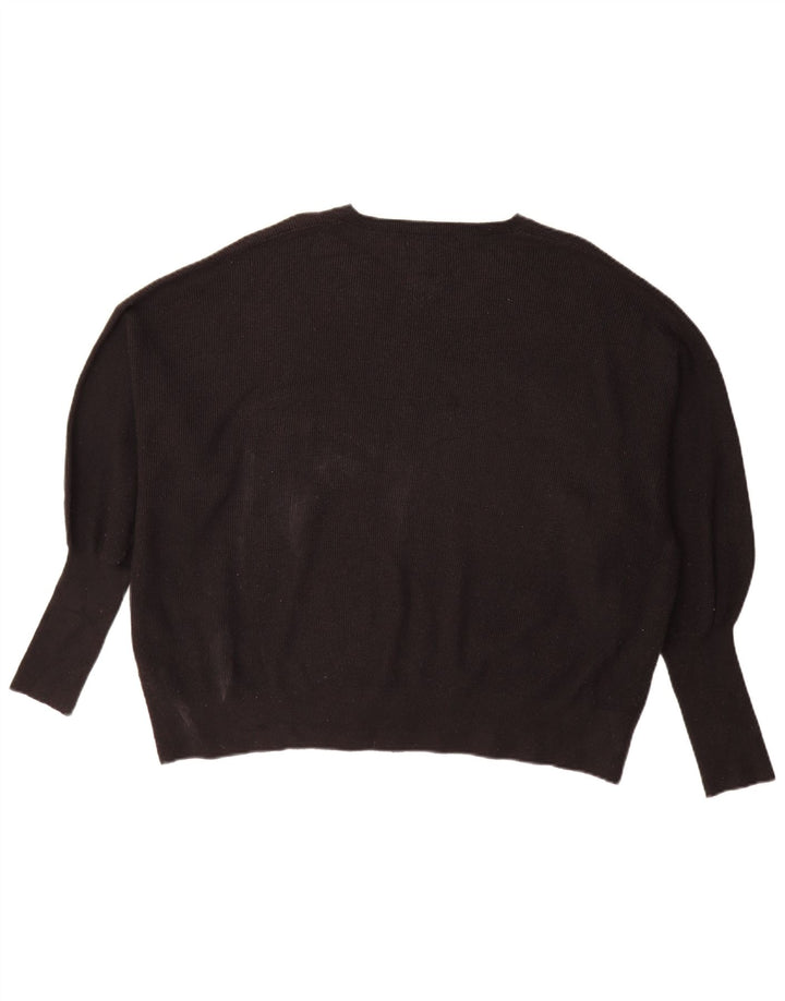 Maglione oversize con scollo a V da donna Marks & Spencer UK 18 XL Nero
