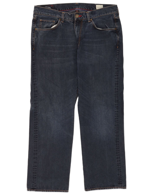 Jeans dritti da uomo Tommy Hilfiger W36 L30 cotone blu navy