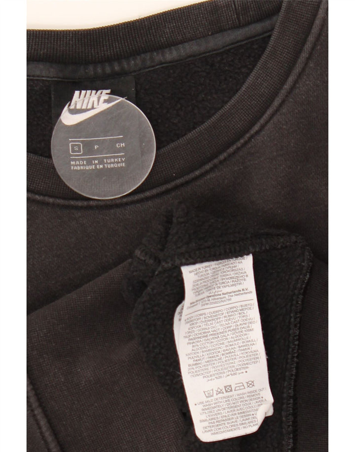 NIKE Felpa con grafica oversize da donna, maglione UK 10, piccola, cotone nero