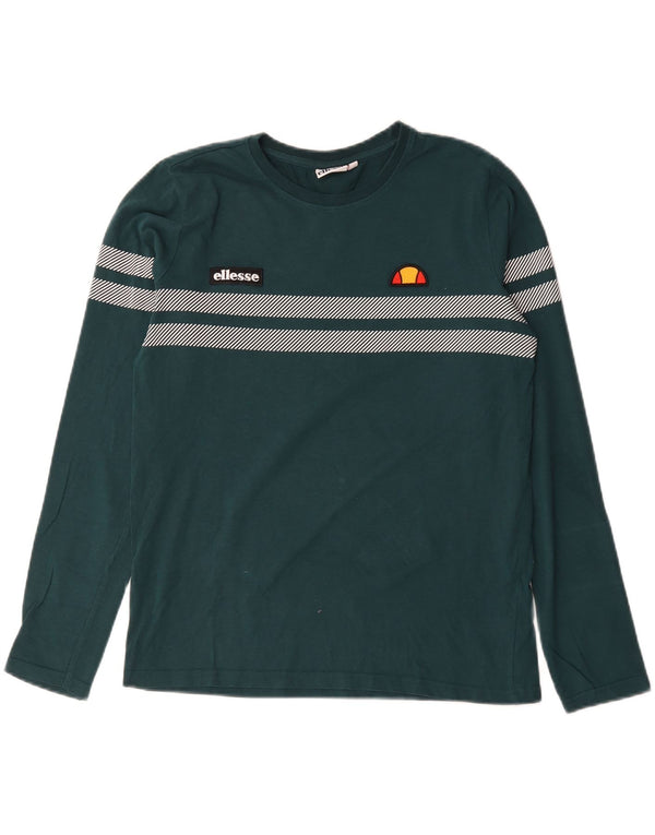 Maglia Ellesse da bambino a maniche lunghe 15-16 anni in cotone color block verde