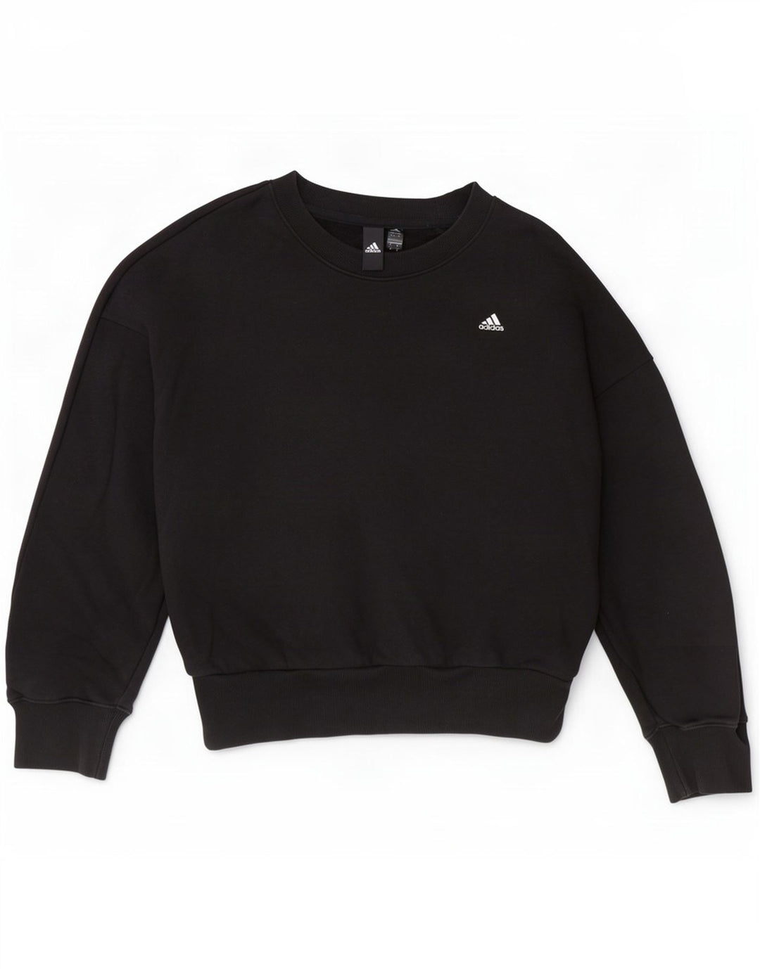Felpa oversize da donna Adidas UK 8/10 piccola cotone nero