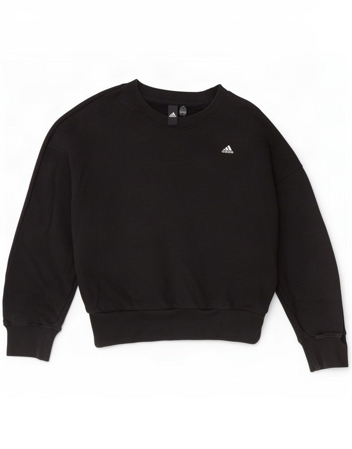 Felpa oversize da donna Adidas UK 8/10 piccola cotone nero