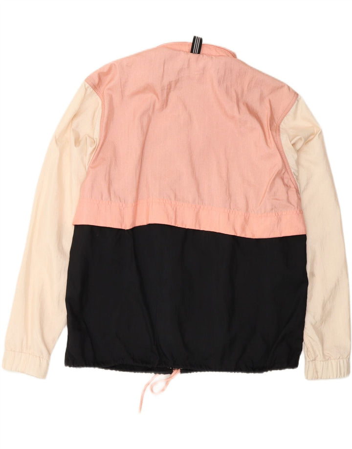 Giacca antipioggia oversize da donna Adidas UK 6 XS nylon color block rosa