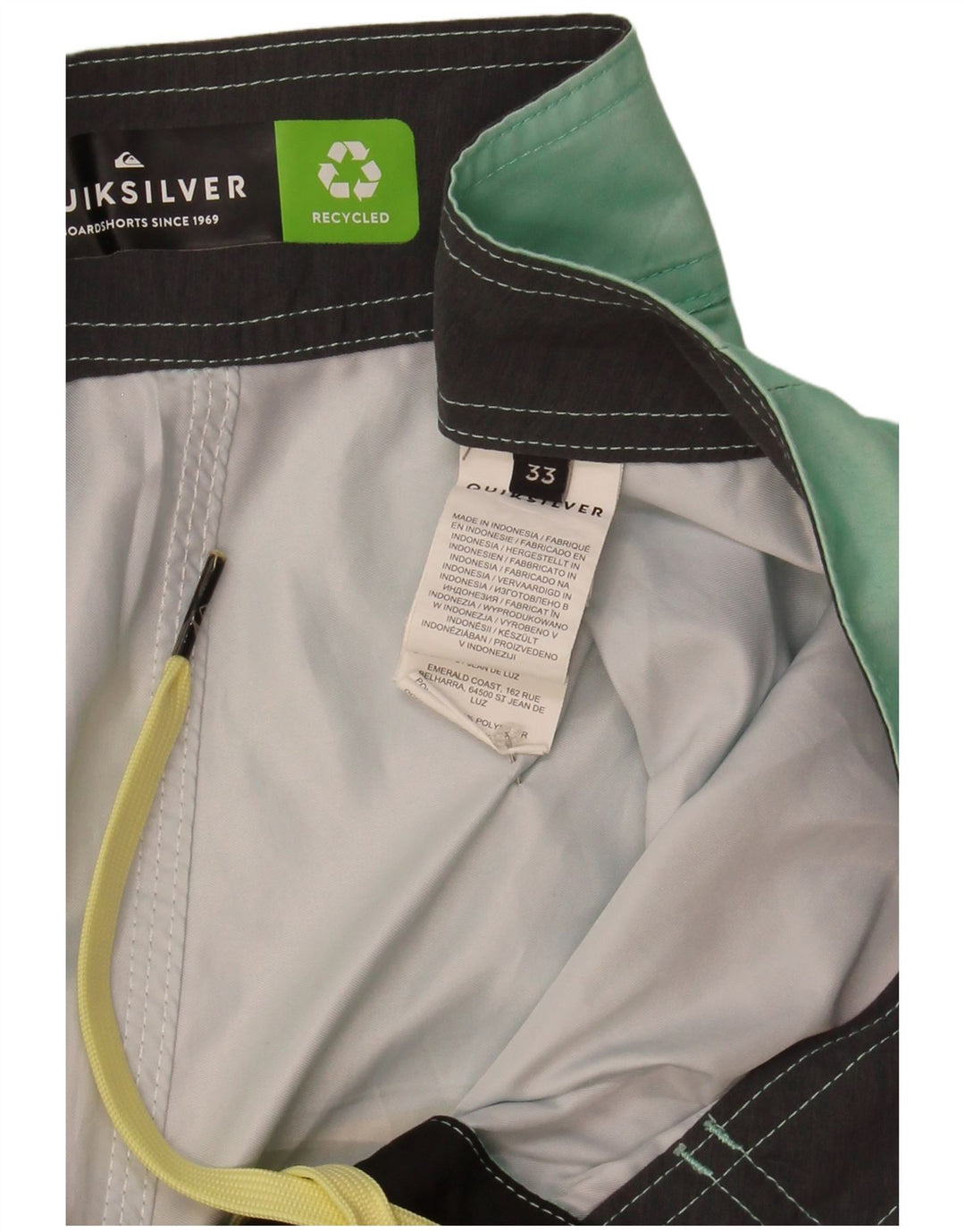 Pantaloncini da bagno da uomo Quiksilver in poliestere floreale verde medio