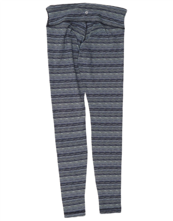 LULULEMON Womens Leggings US 8 Medium Navy Blue Striped