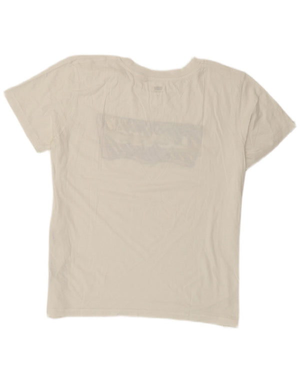 T-shirt grafica da donna Levi's Top UK 14 cotone bianco medio