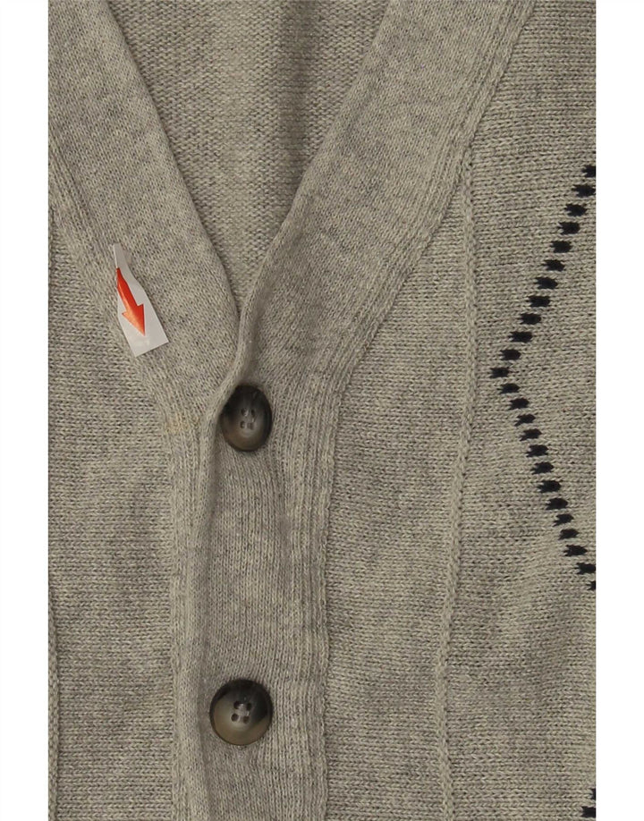 Maglione cardigan da uomo Roger Kent IT 52 Large Grey Argyle/Diamond