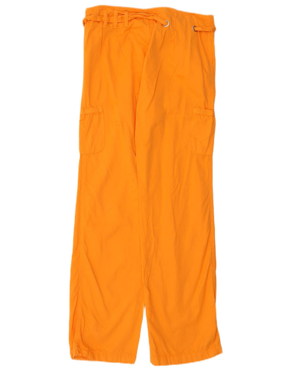 Pantaloni cargo dritti da donna Sisley IT 42 Medium W30 L33 Arancione Cotone