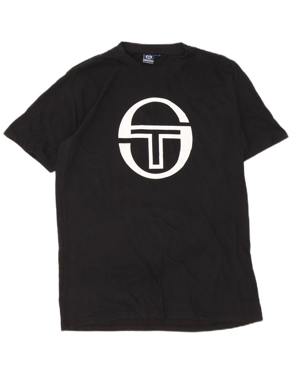 T-shirt grafica da uomo Sergio Tacchini Top XL in cotone nero