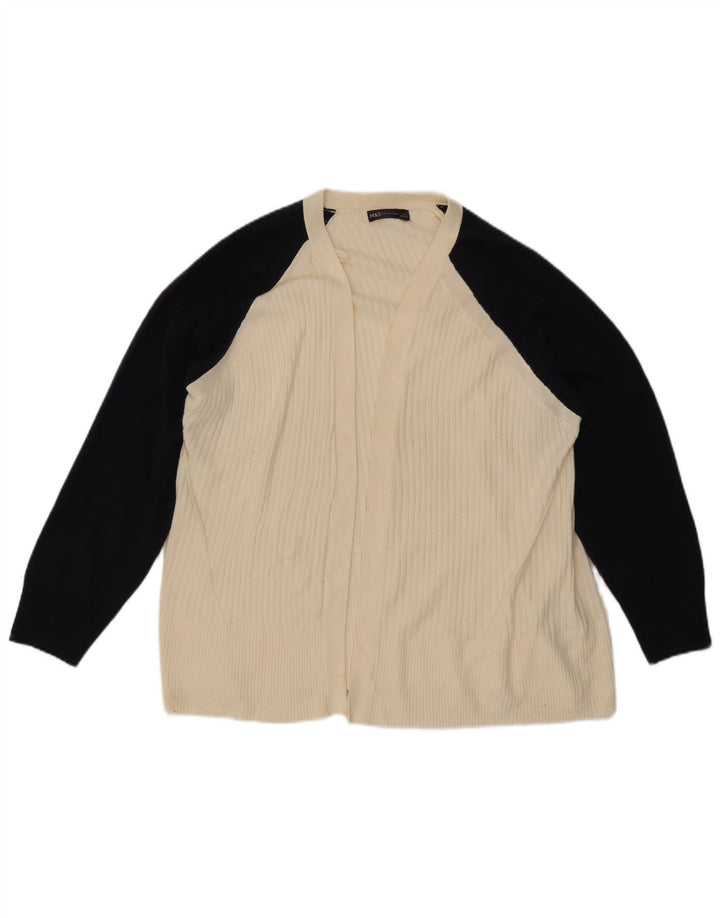 Maglione cardigan oversize da donna Marks & Spencer UK 18 XL Bianco