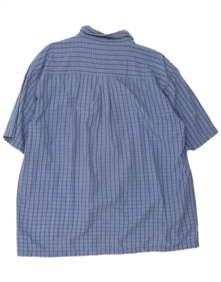 Camicia a maniche corte da uomo Timberland XL in cotone a quadri blu