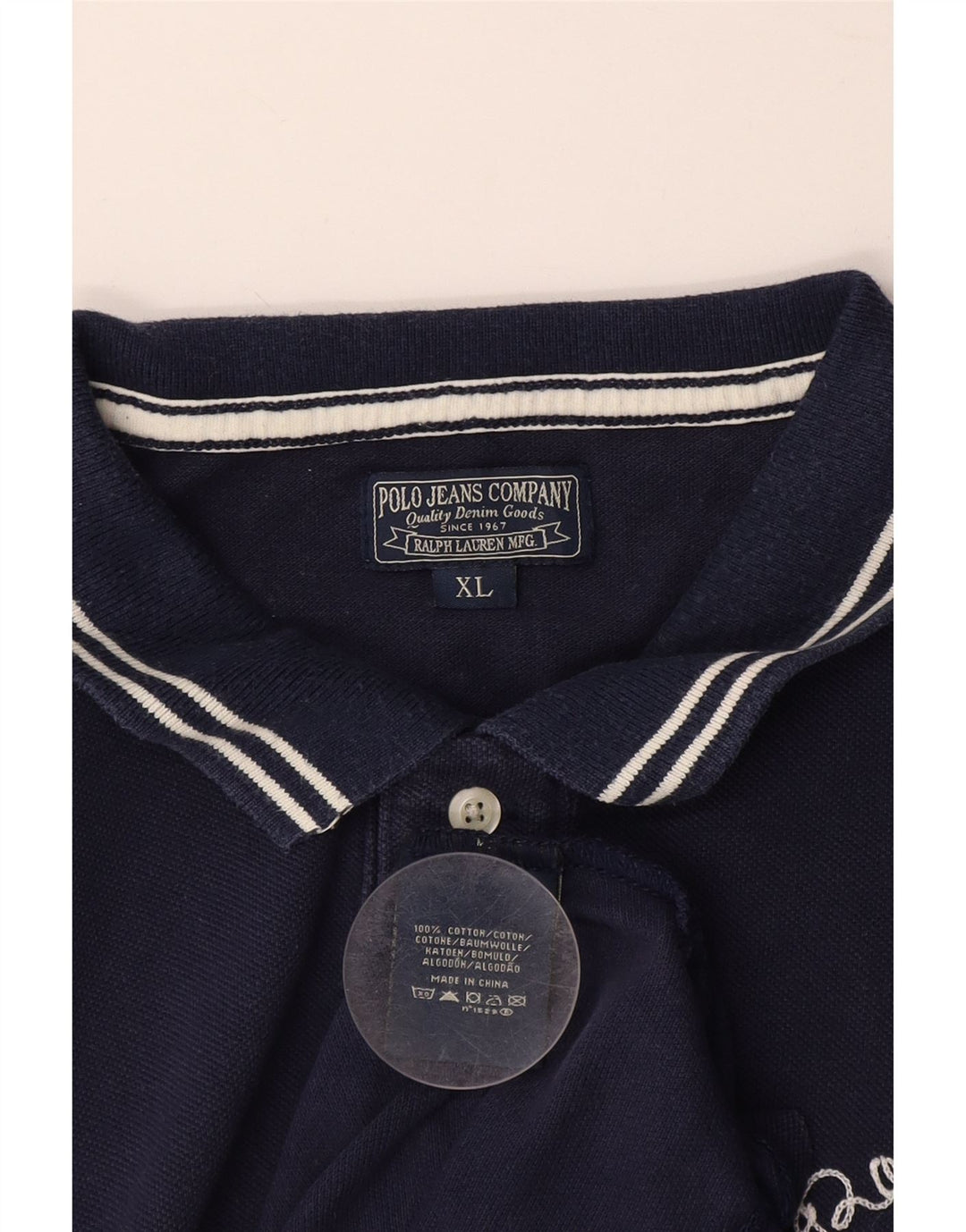 POLO RALPH LAUREN Polo da uomo XL in cotone blu navy