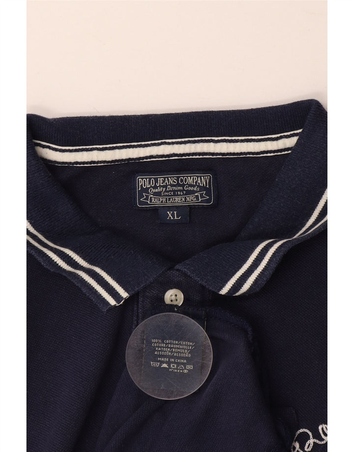 POLO RALPH LAUREN Polo da uomo XL in cotone blu navy